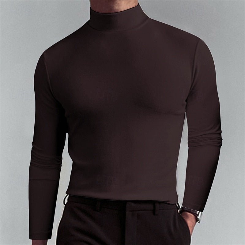 Men's Classic Turtleneck Long Sleeve Shirt - Harren Cole