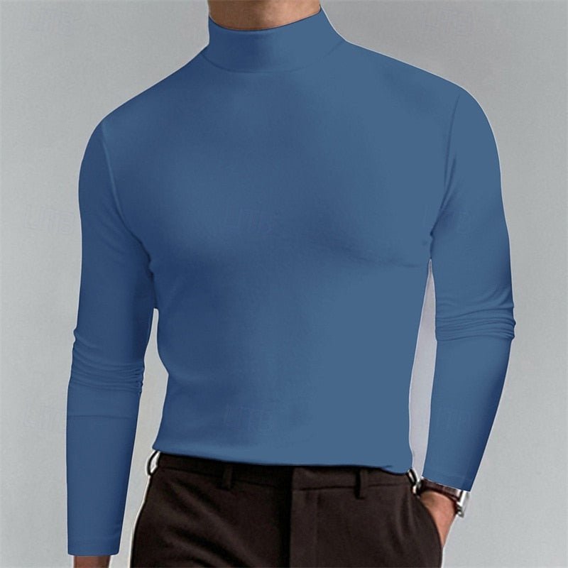 Men's Classic Turtleneck Long Sleeve Shirt - Harren Cole