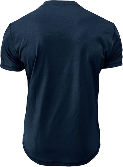Men's Crew Neck Henley Shirt - Harren Cole
