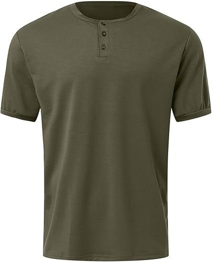 Men's Crew Neck Henley Shirt - Harren Cole