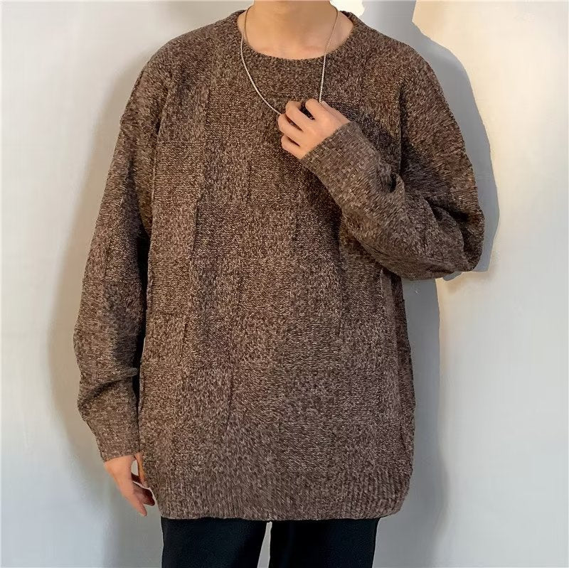 Men's Diamond Pattern Long Sleeve Sweater - Harren Cole