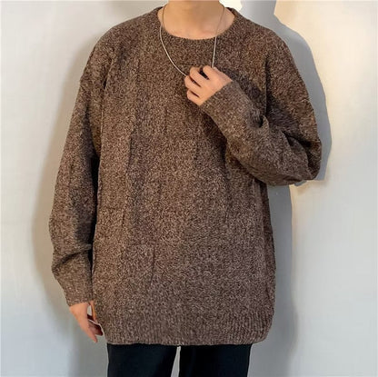Men's Diamond Pattern Long Sleeve Sweater - Harren Cole