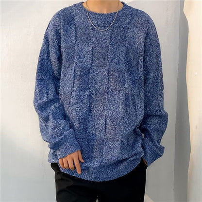 Men's Diamond Pattern Long Sleeve Sweater - Harren Cole