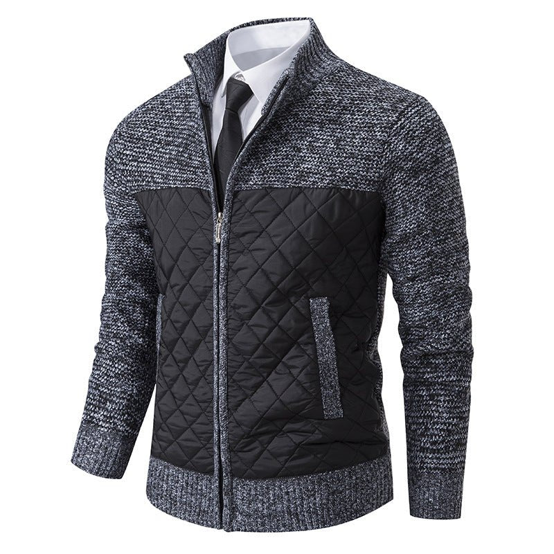 Men's Diamond Quilted Hybrid Knit Jacket - Harren Cole