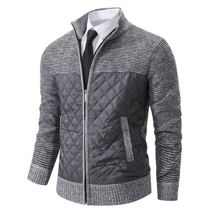 Men's Diamond Quilted Hybrid Knit Jacket - Harren Cole