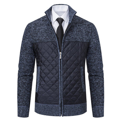 Men's Diamond Quilted Hybrid Knit Jacket - Harren Cole