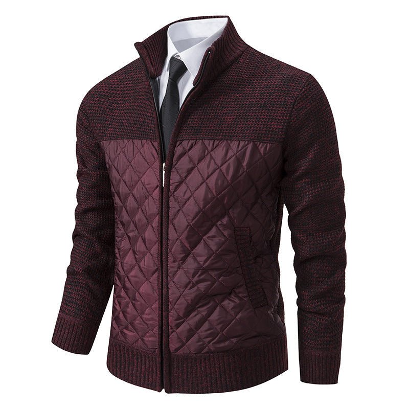 Men's Diamond Quilted Hybrid Knit Jacket - Harren Cole