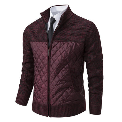 Men's Diamond Quilted Hybrid Knit Jacket - Harren Cole