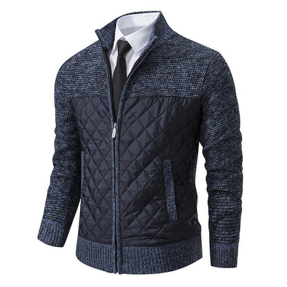 Men's Diamond Quilted Hybrid Knit Jacket - Harren Cole