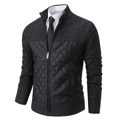 Men's Diamond Quilted Hybrid Knit Jacket - Harren Cole