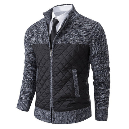 Men's Diamond Quilted Hybrid Knit Jacket - Harren Cole