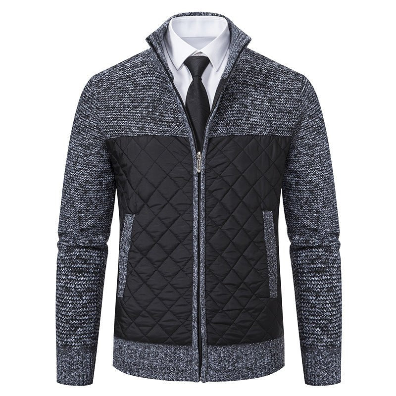 Men's Diamond Quilted Hybrid Knit Jacket - Harren Cole
