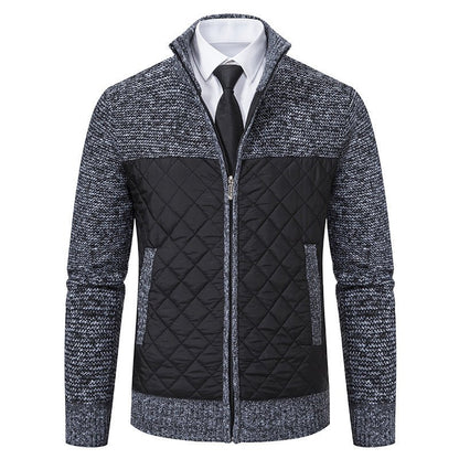 Men's Diamond Quilted Hybrid Knit Jacket - Harren Cole