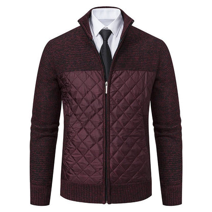 Men's Diamond Quilted Hybrid Knit Jacket - Harren Cole