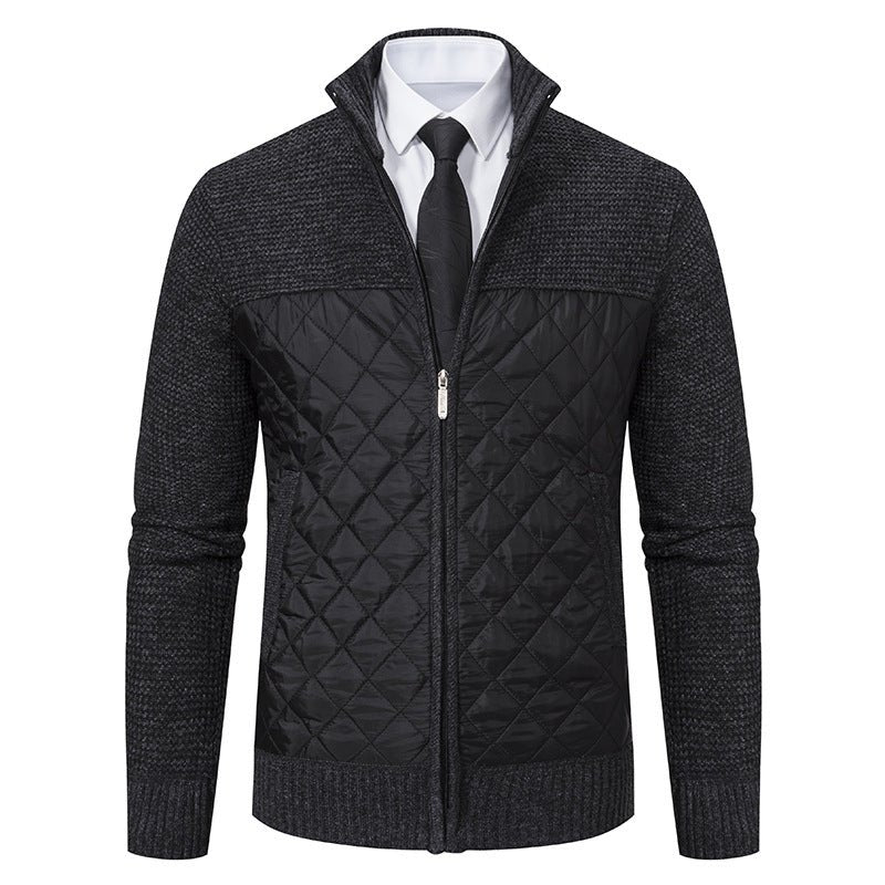 Men's Diamond Quilted Hybrid Knit Jacket - Harren Cole
