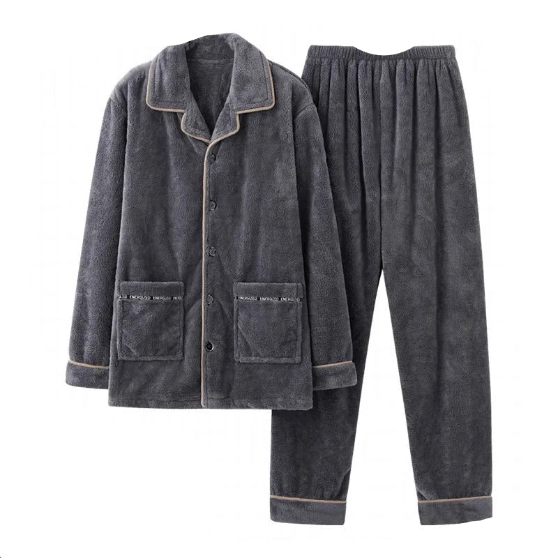 Men’s Fluffy Winter Pajamas Soft Warm Lounge Set - Harren Cole