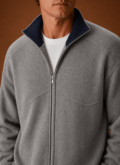 Men's Knit Full Zip Cardigan Jacket - Harren Cole