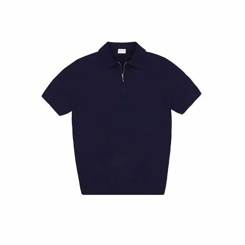 Men’s Knit Polo Shirt with Zipper Collar - Harren Cole