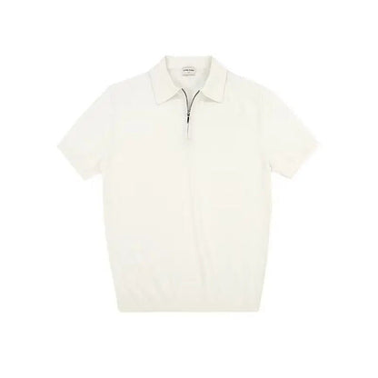 Men’s Knit Polo Shirt with Zipper Collar - Harren Cole
