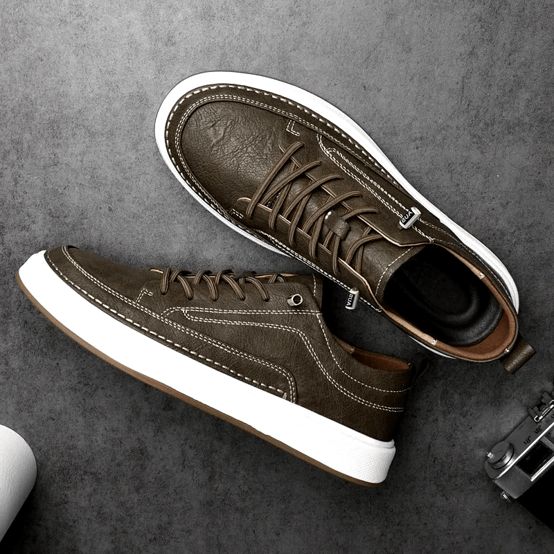 Men's Leather Casual Sneakers - Harren Cole