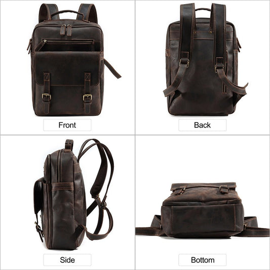 Men’s Leather Laptop Backpack - Harren Cole