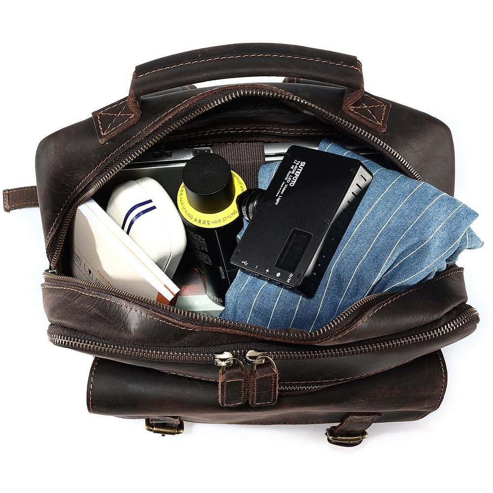 Men’s Leather Laptop Backpack - Harren Cole