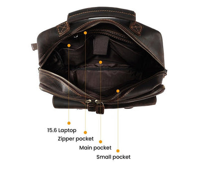 Men’s Leather Laptop Backpack - Harren Cole