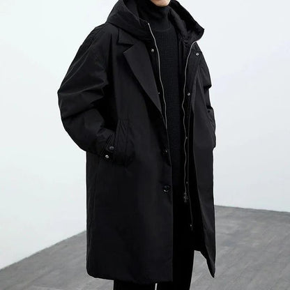 Men's Longline Winter Trench Coat - Harren Cole