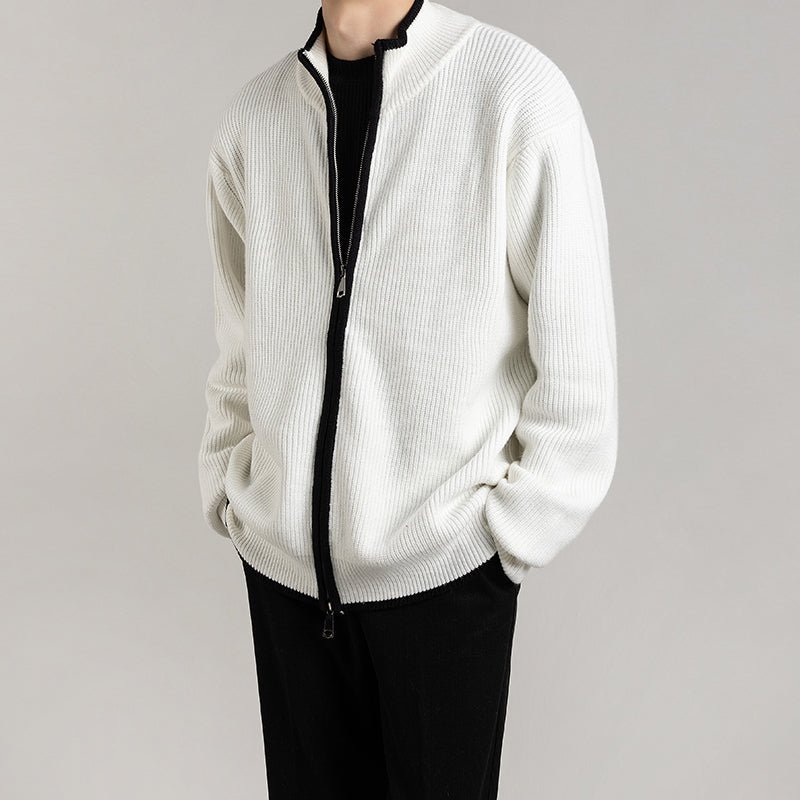 Men's Open-Front Long-Sleeve Cardigan Relaxed Fit - Harren Cole