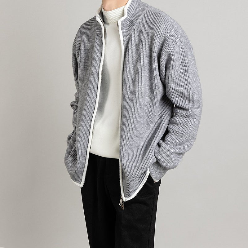 Men's Open-Front Long-Sleeve Cardigan Relaxed Fit - Harren Cole
