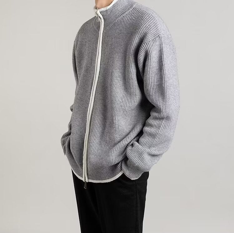 Men's Open-Front Long-Sleeve Cardigan Relaxed Fit - Harren Cole
