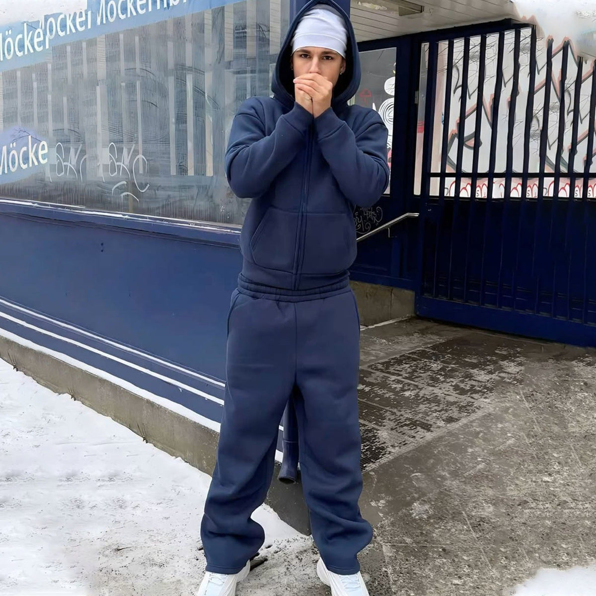 Men's Oversized Zip Hoodie And Relaxed Sweatpants Set - Harren Cole