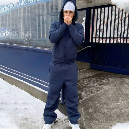 Men's Oversized Zip Hoodie And Relaxed Sweatpants Set - Harren Cole