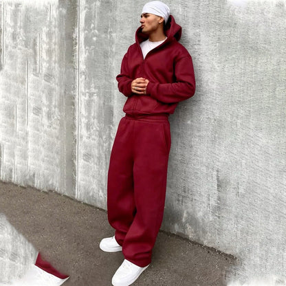 Men's Oversized Zip Hoodie And Relaxed Sweatpants Set - Harren Cole