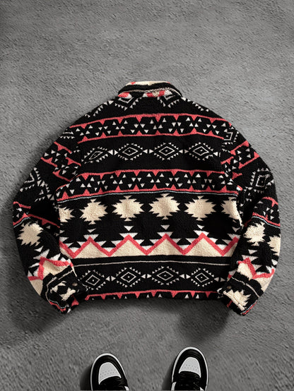 Men's Plush Fleece Jacket With Lapel Collar - Harren Cole