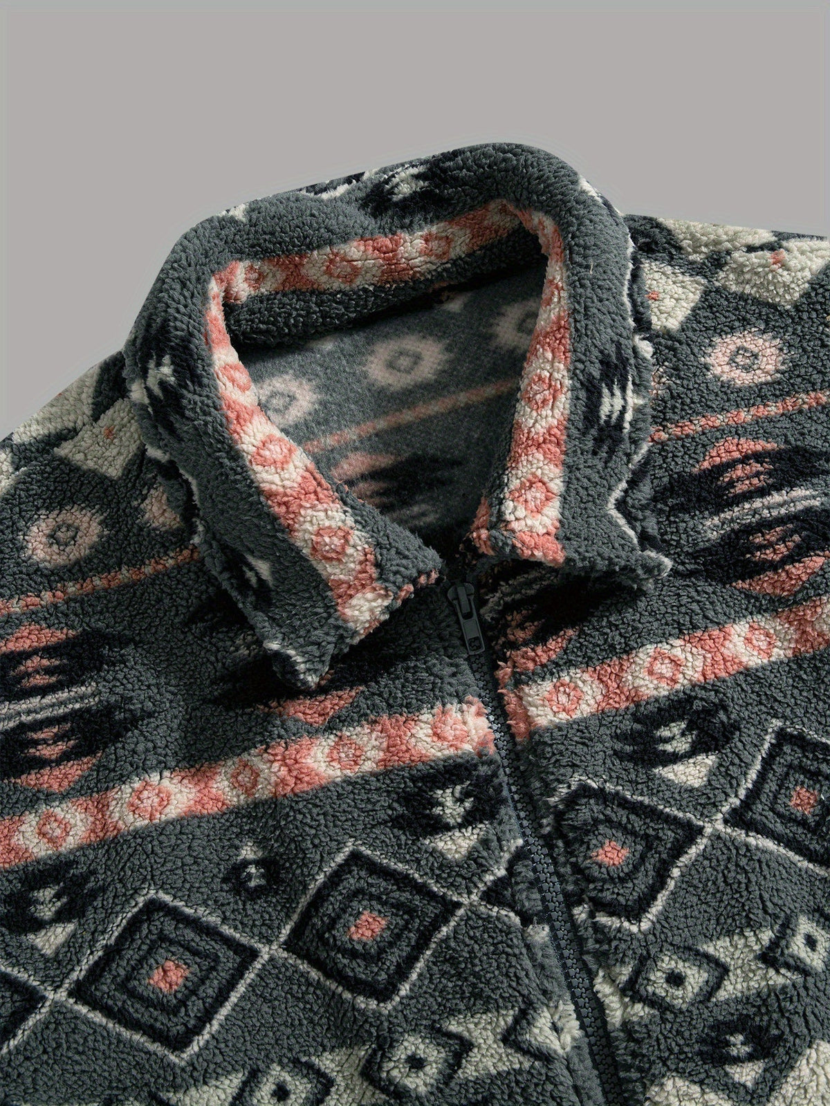 Men's Plush Fleece Jacket With Lapel Collar - Harren Cole