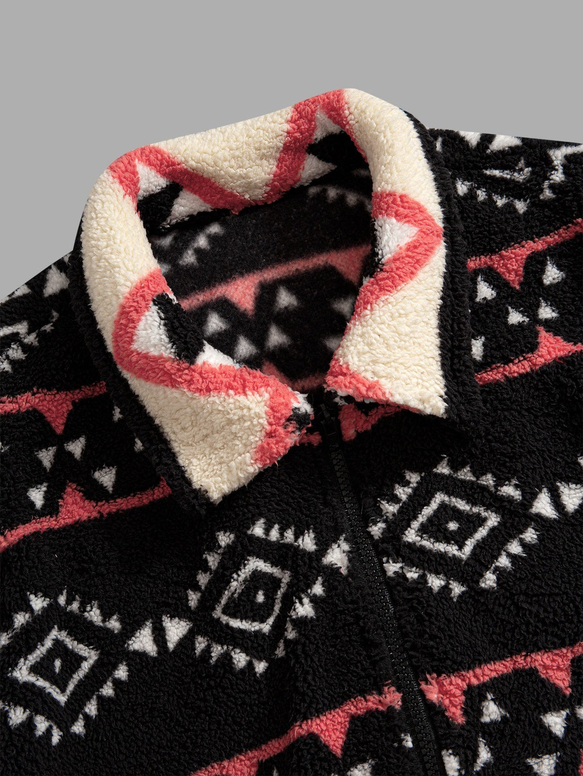 Men's Plush Fleece Jacket With Lapel Collar - Harren Cole
