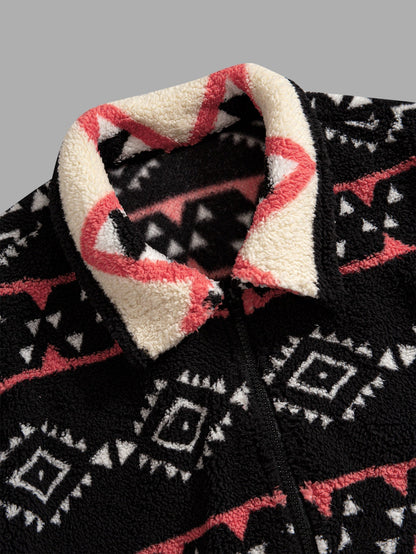 Men's Plush Fleece Jacket With Lapel Collar - Harren Cole