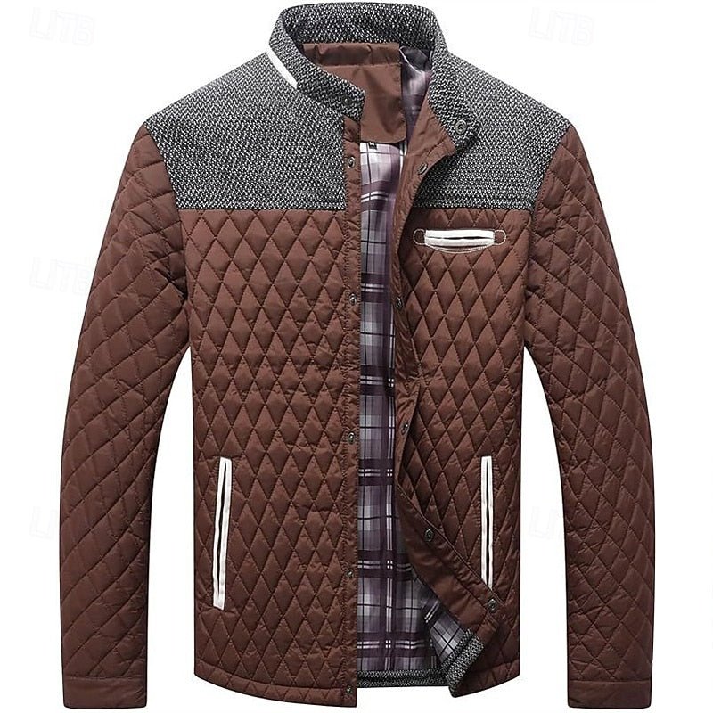 Men's Quilted Stand Collar Jacket - Harren Cole