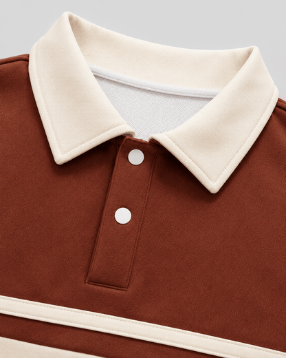 Men's Rugby Polo Sweater Color Block Relaxed Fit - Harren Cole