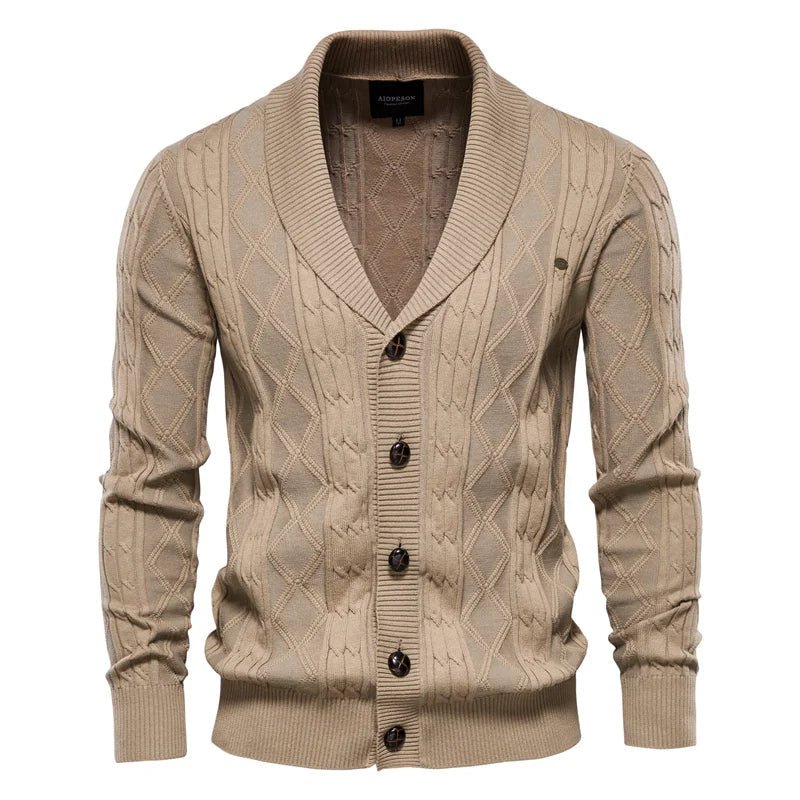 Men's Shawl Collar Cardigan Sweater - Harren Cole