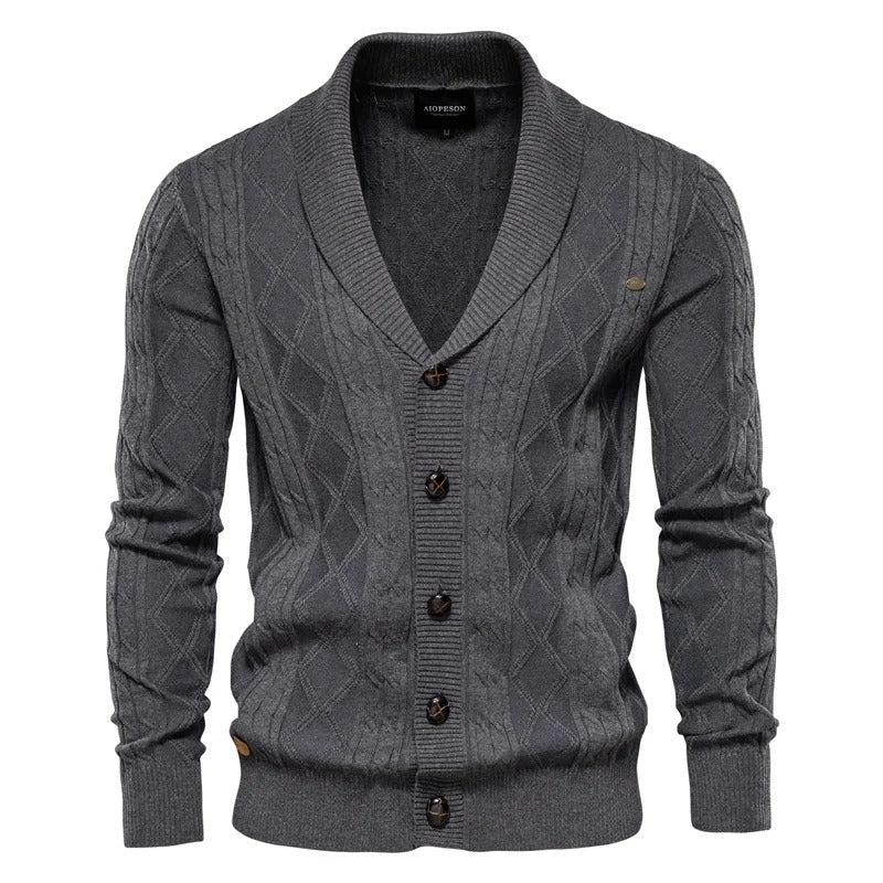 Men's Shawl Collar Cardigan Sweater - Harren Cole