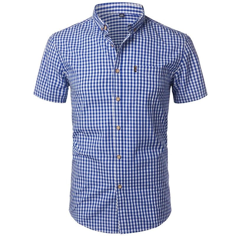 Men’s Short Sleeve Checkered Shirt - Harren Cole