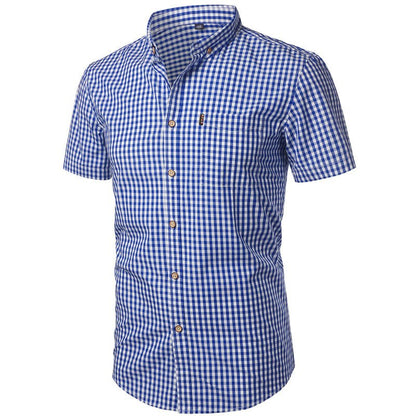 Men’s Short Sleeve Checkered Shirt - Harren Cole