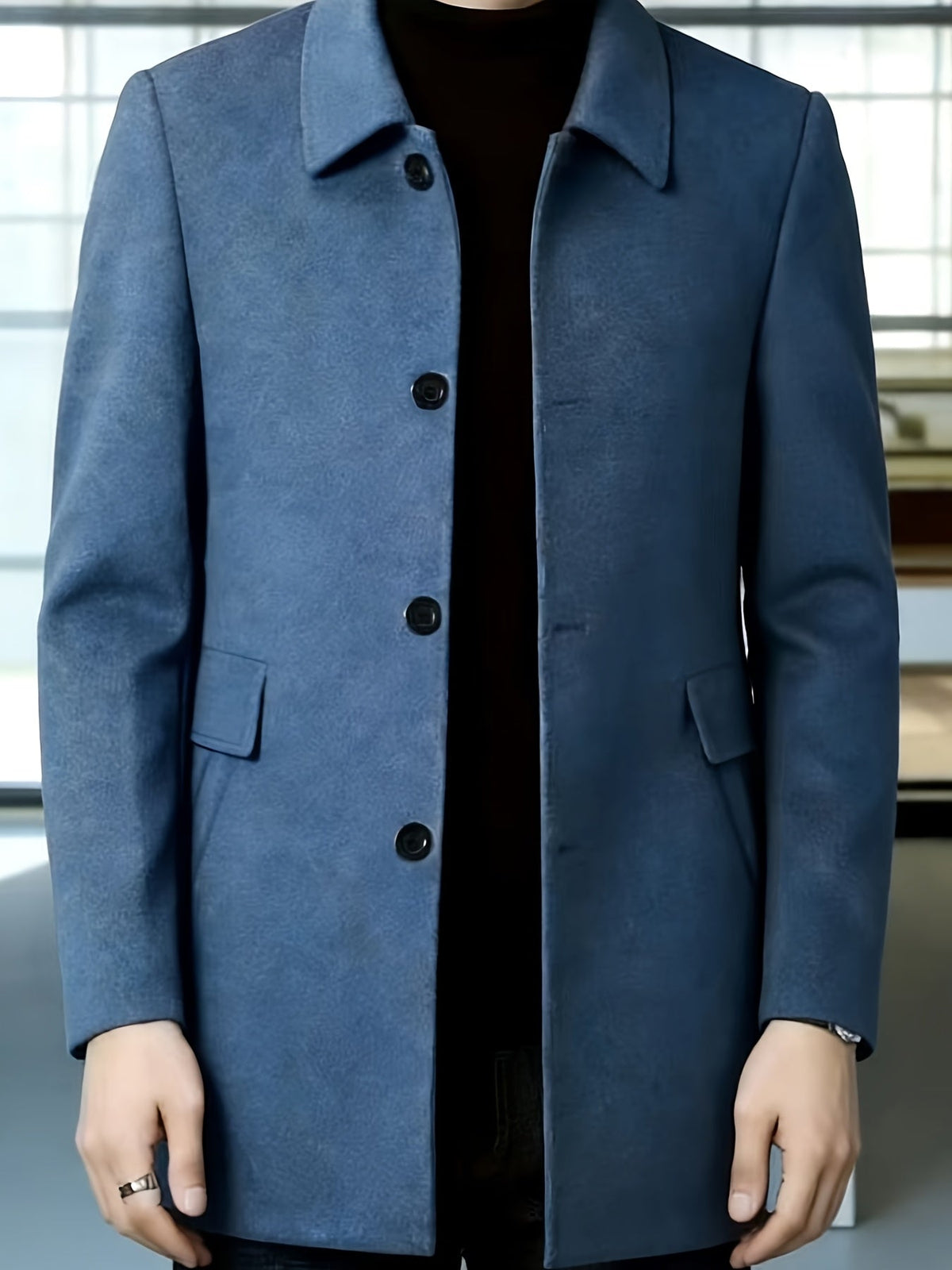 Men's Single-Breasted Long Coat - Harren Cole