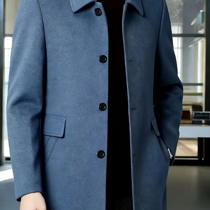 Men's Single-Breasted Long Coat - Harren Cole