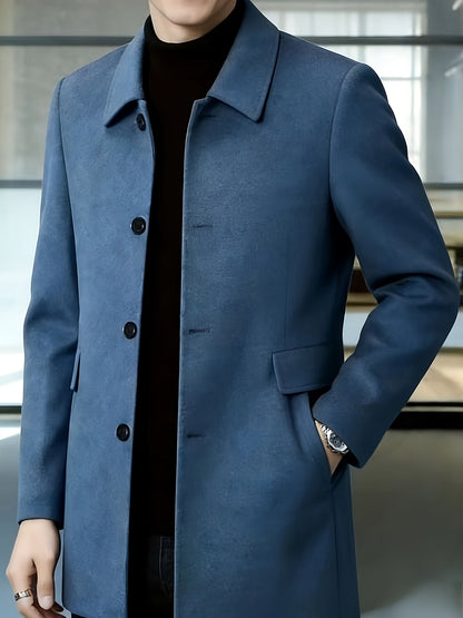 Men's Single-Breasted Long Coat - Harren Cole