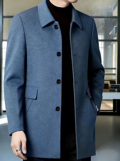 Men's Single-Breasted Long Coat - Harren Cole