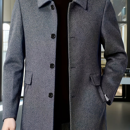 Men's Single-Breasted Long Coat - Harren Cole
