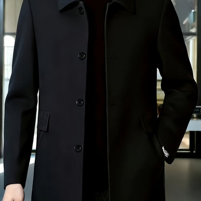 Men's Single-Breasted Long Coat - Harren Cole